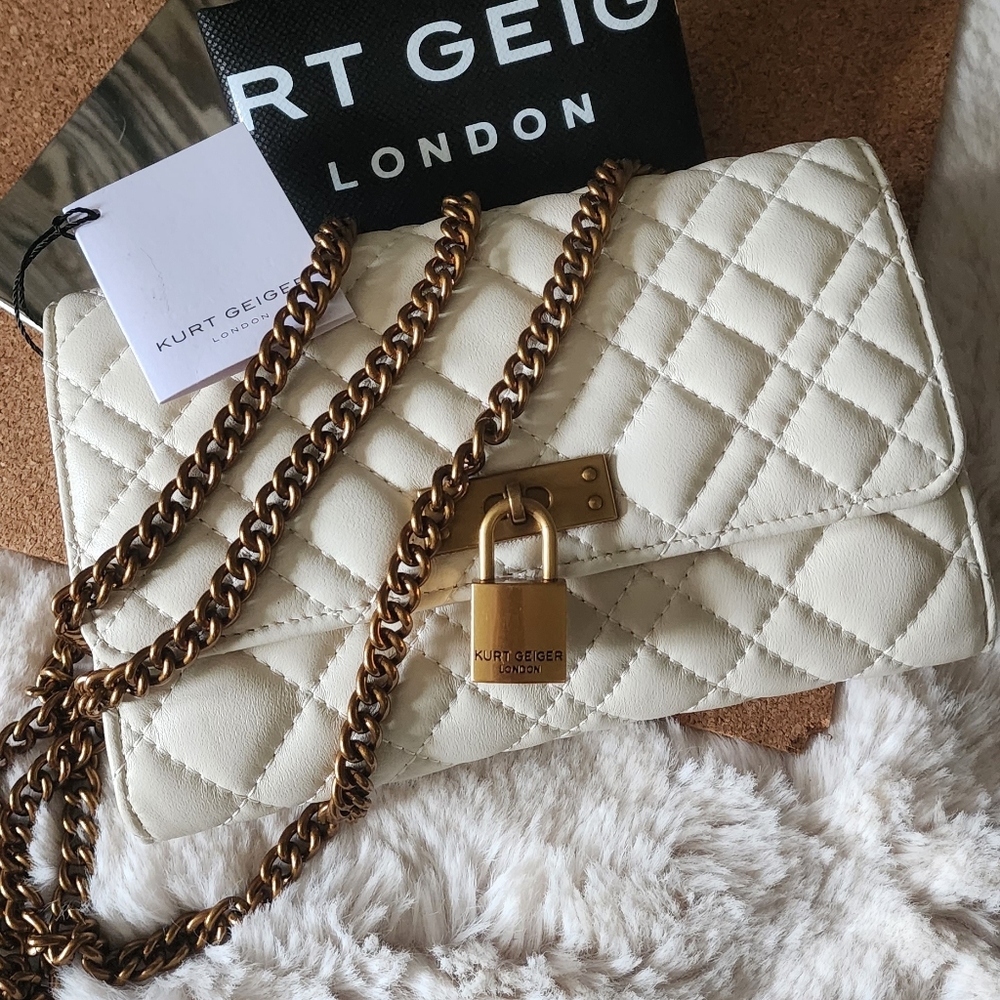 NWT Kurt Geiger Brixton Chain Wallet (BONE)